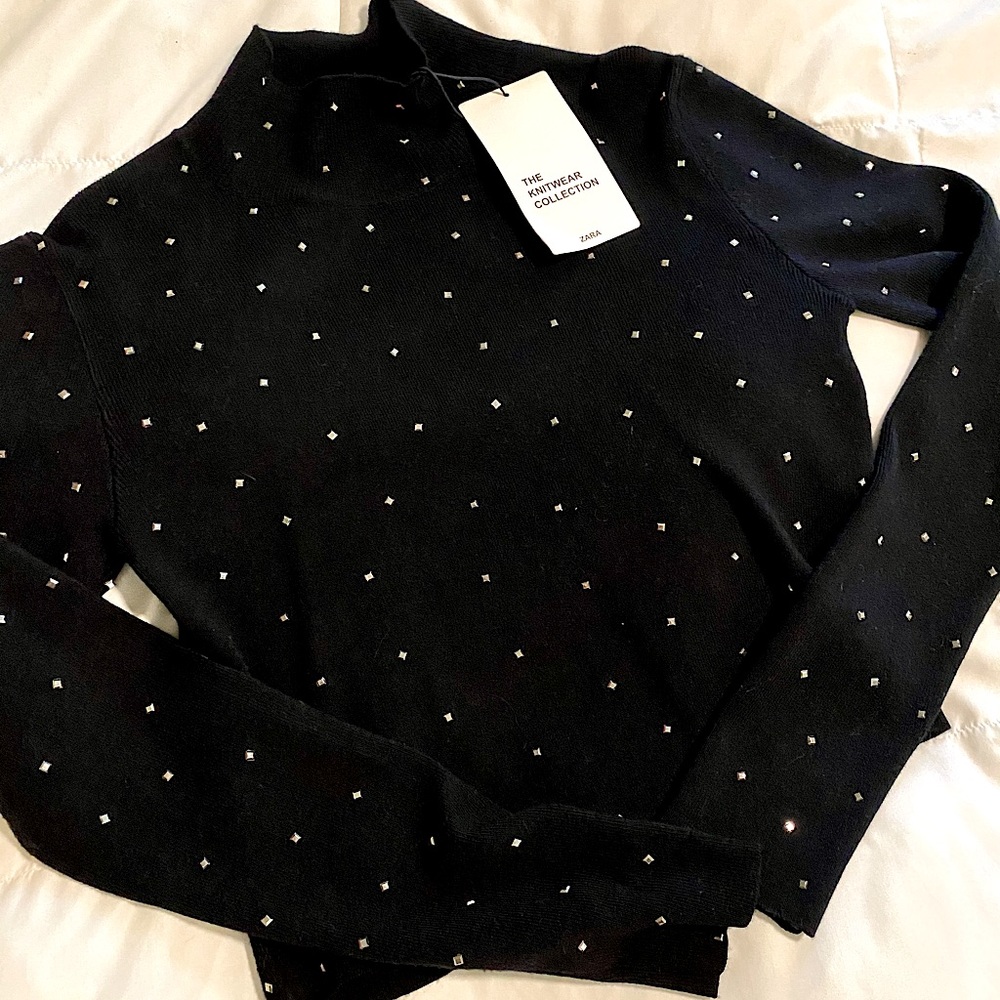 Zara Knit Studded Long Sleeve